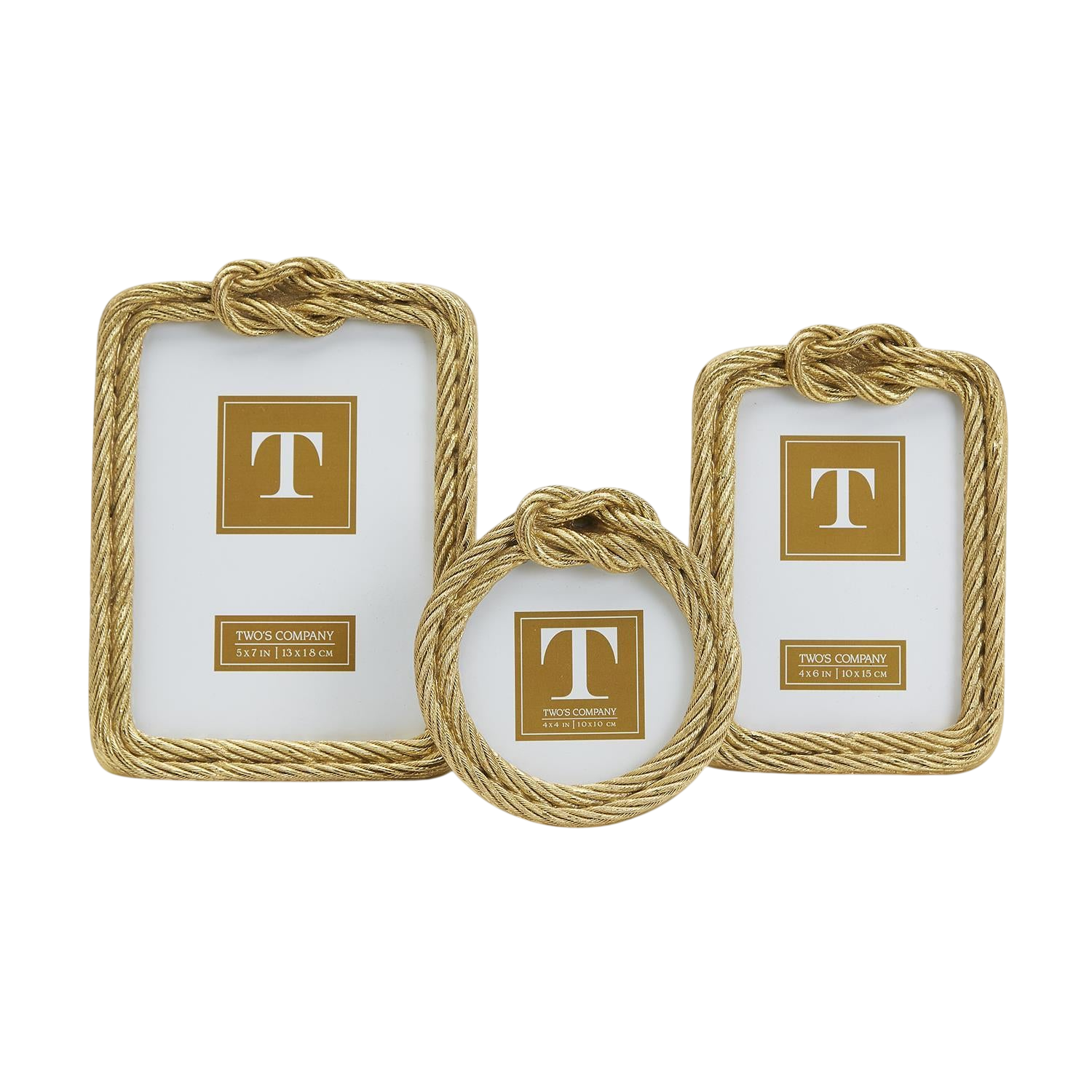 Golden Threads Top Knot Rope Photo Frames (Set of 3)