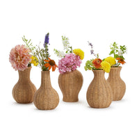 Natural Beauties Basket Weave Pattern Vases (Set of 5)