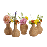 Natural Beauties Basket Weave Pattern Vases (Set of 5)