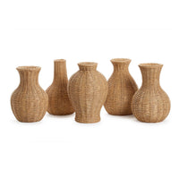 Natural Beauties Basket Weave Pattern Vases (Set of 5)
