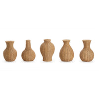 Natural Beauties Basket Weave Pattern Vases (Set of 5)