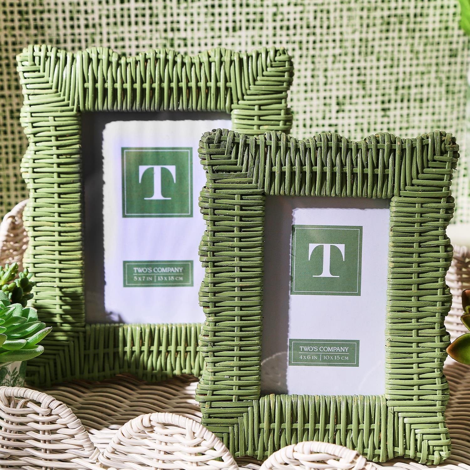 Wicker Weave Photo Frames (Set of 2)
