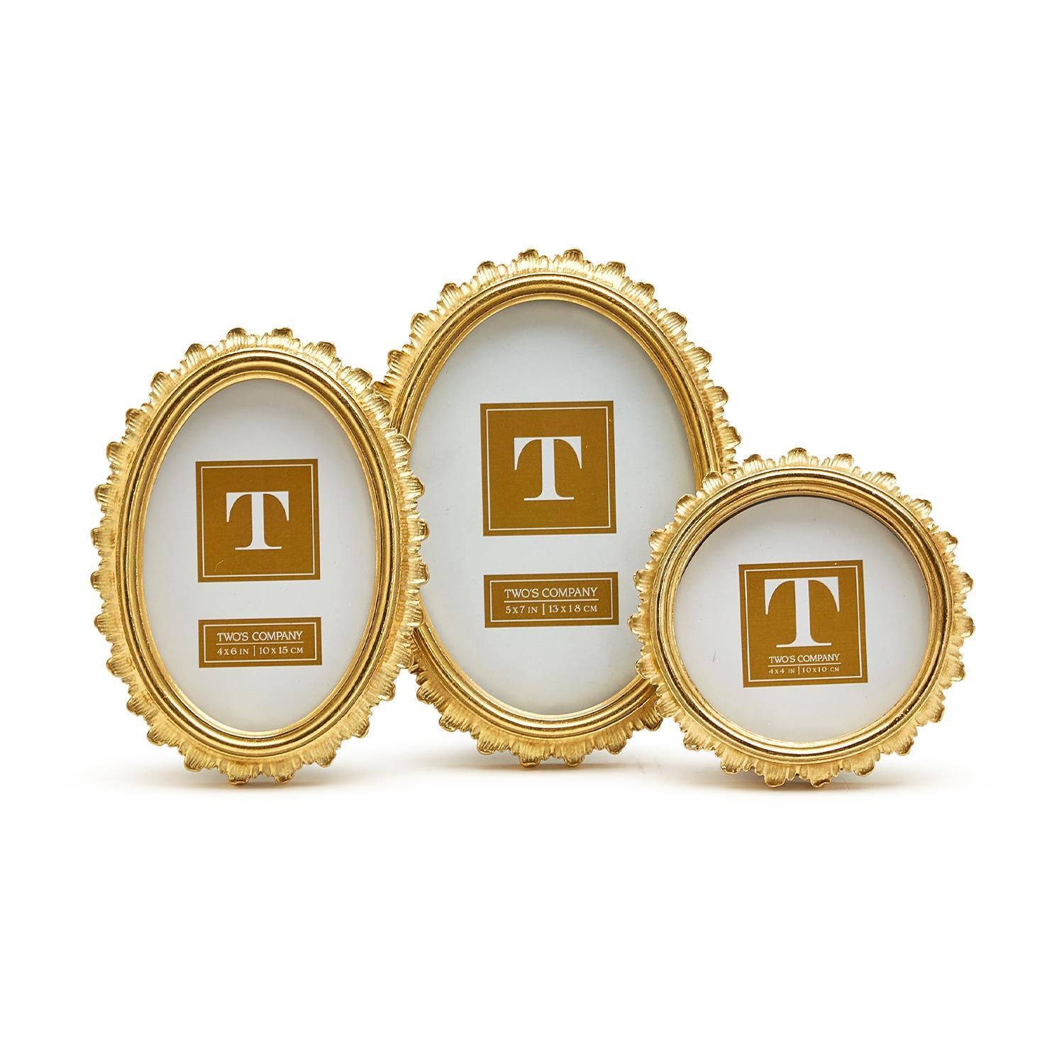 Gold Falcate Photo Frames (Set of 3)