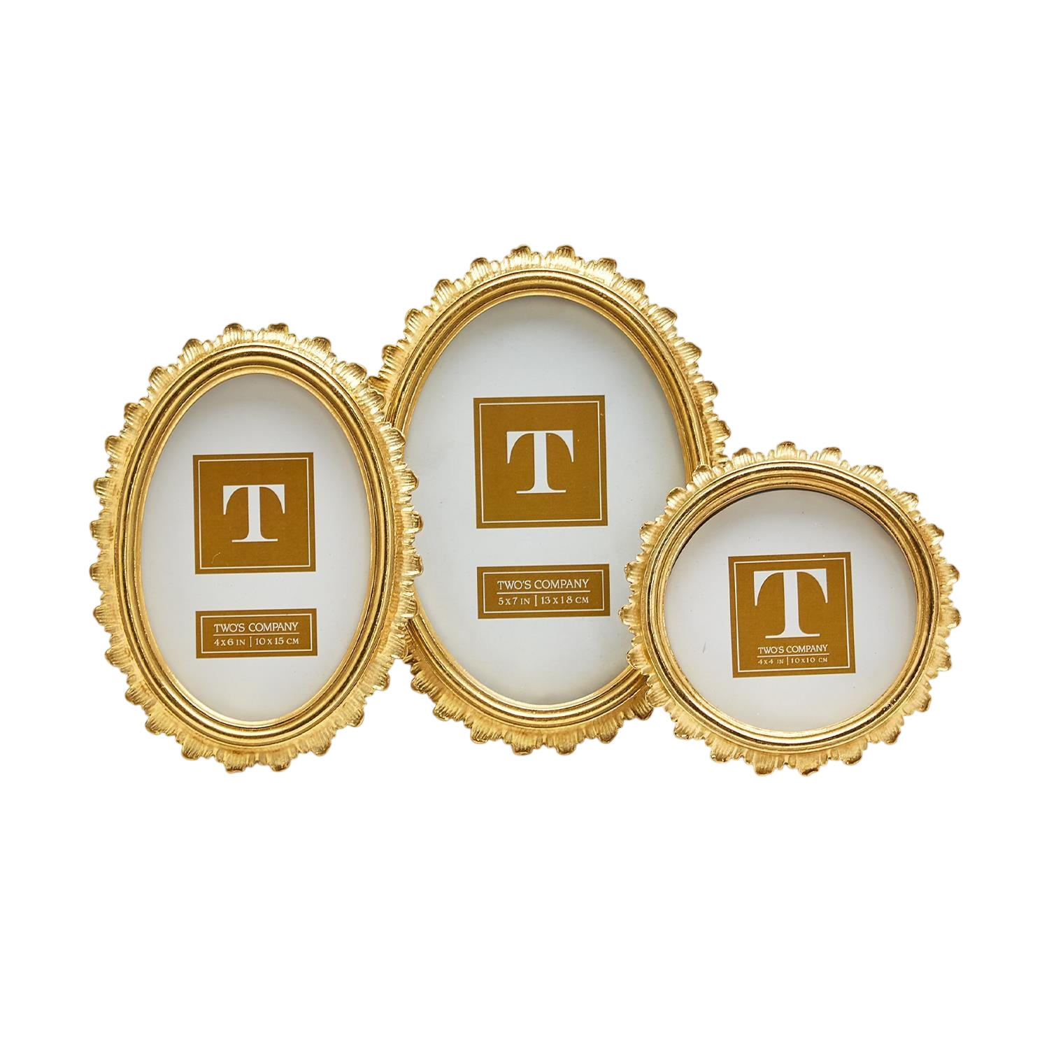 Gold Falcate Photo Frames (Set of 3)