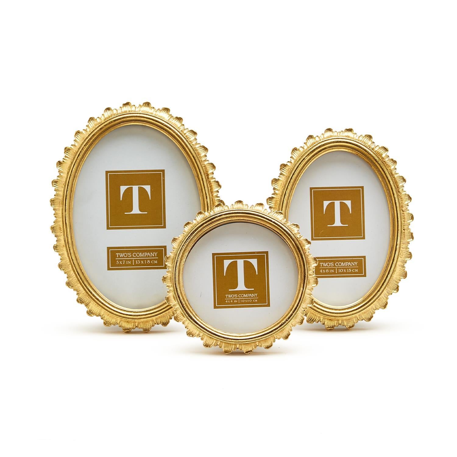 Gold Falcate Photo Frames (Set of 3)