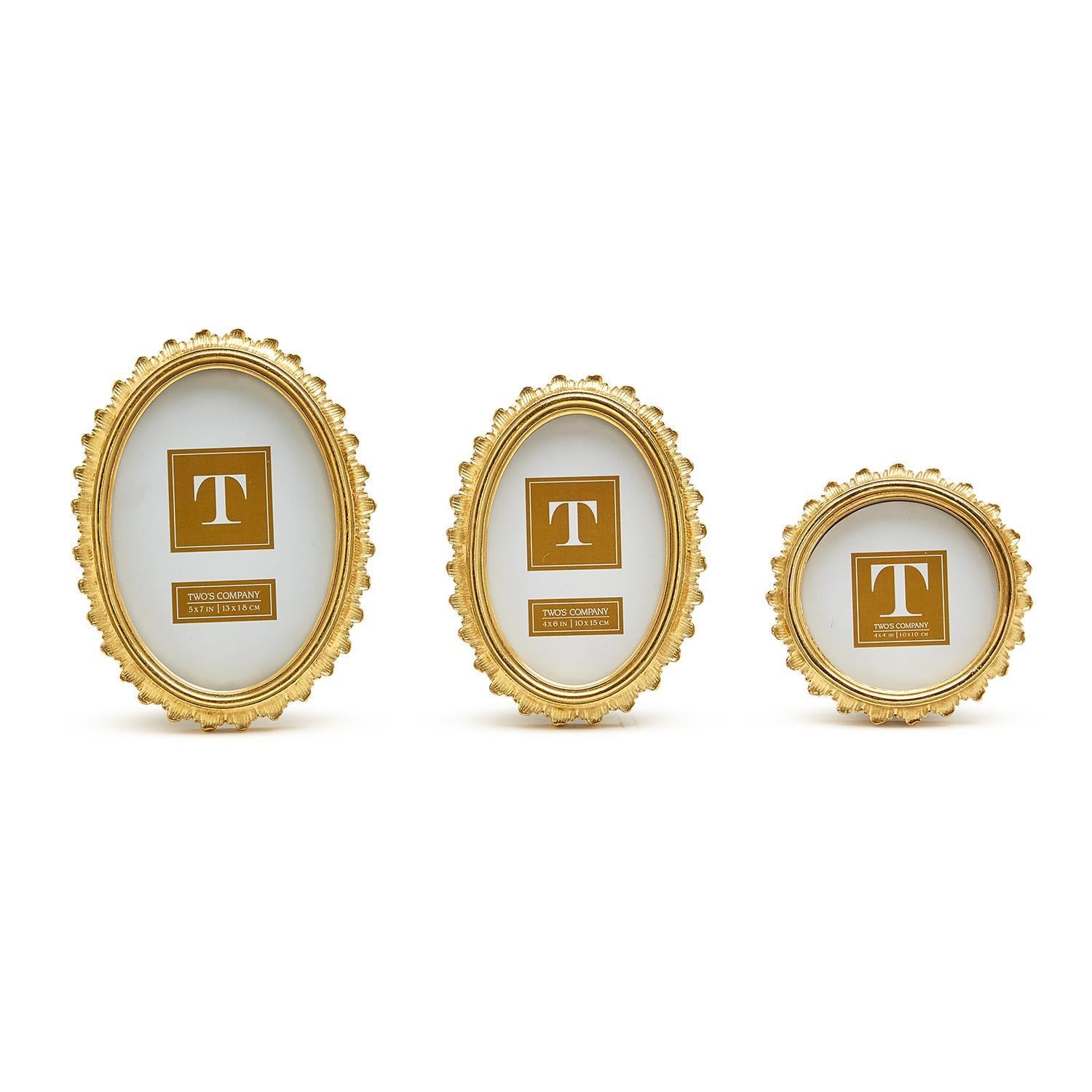 Gold Falcate Photo Frames (Set of 3)