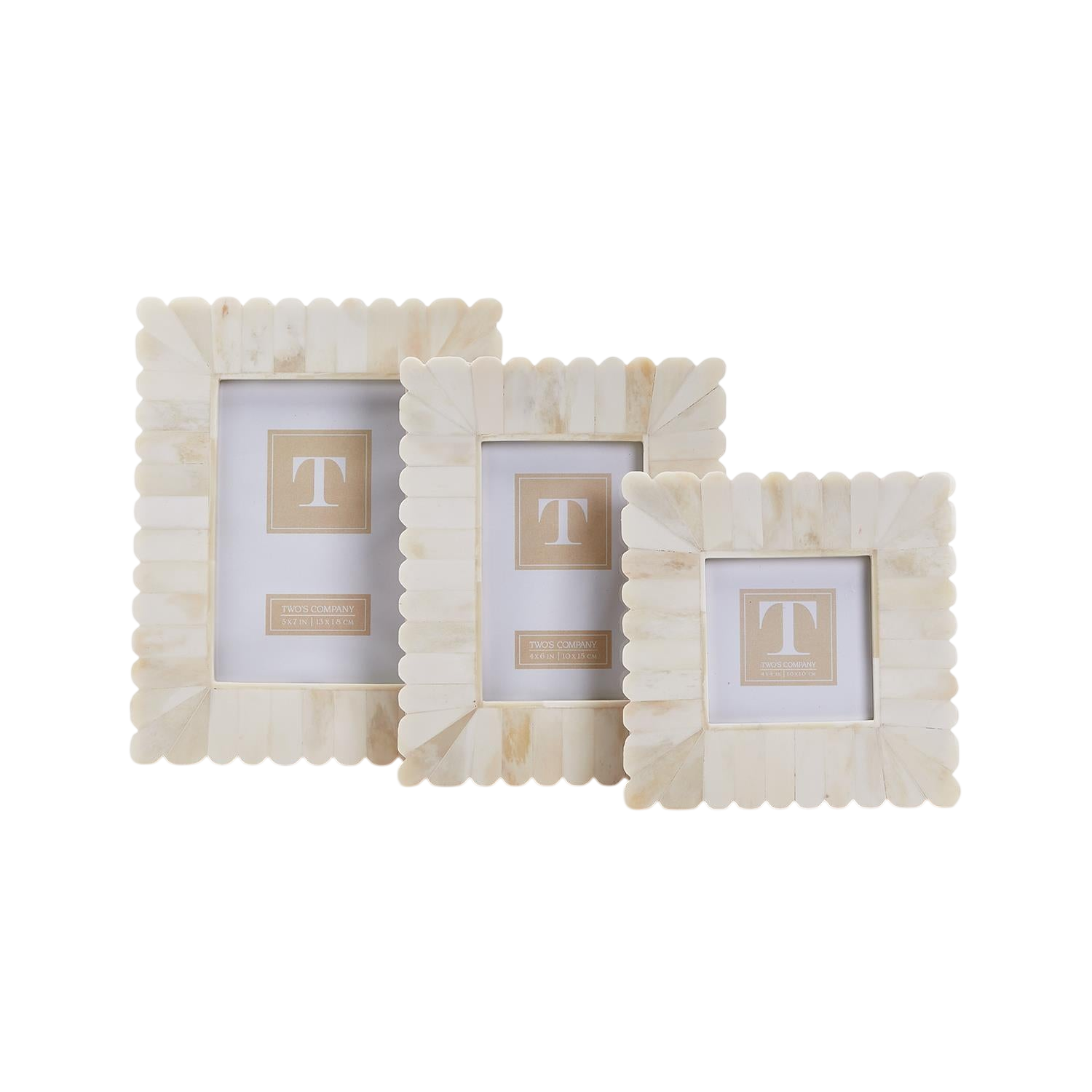 Scalloped Edge Photo Frames (Set of 3)