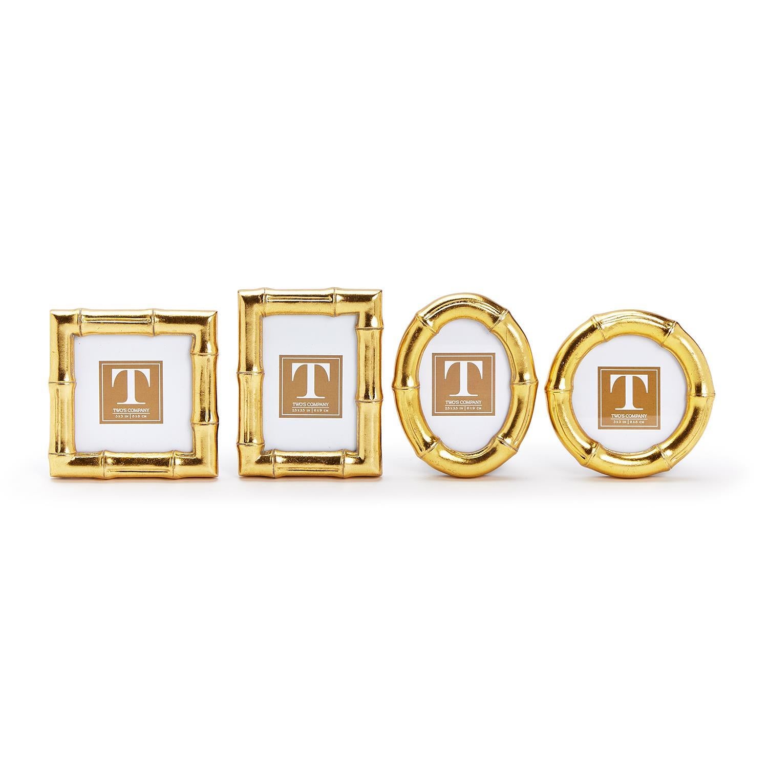 Gold Faux Bamboo Photo Frames (Set of 4)