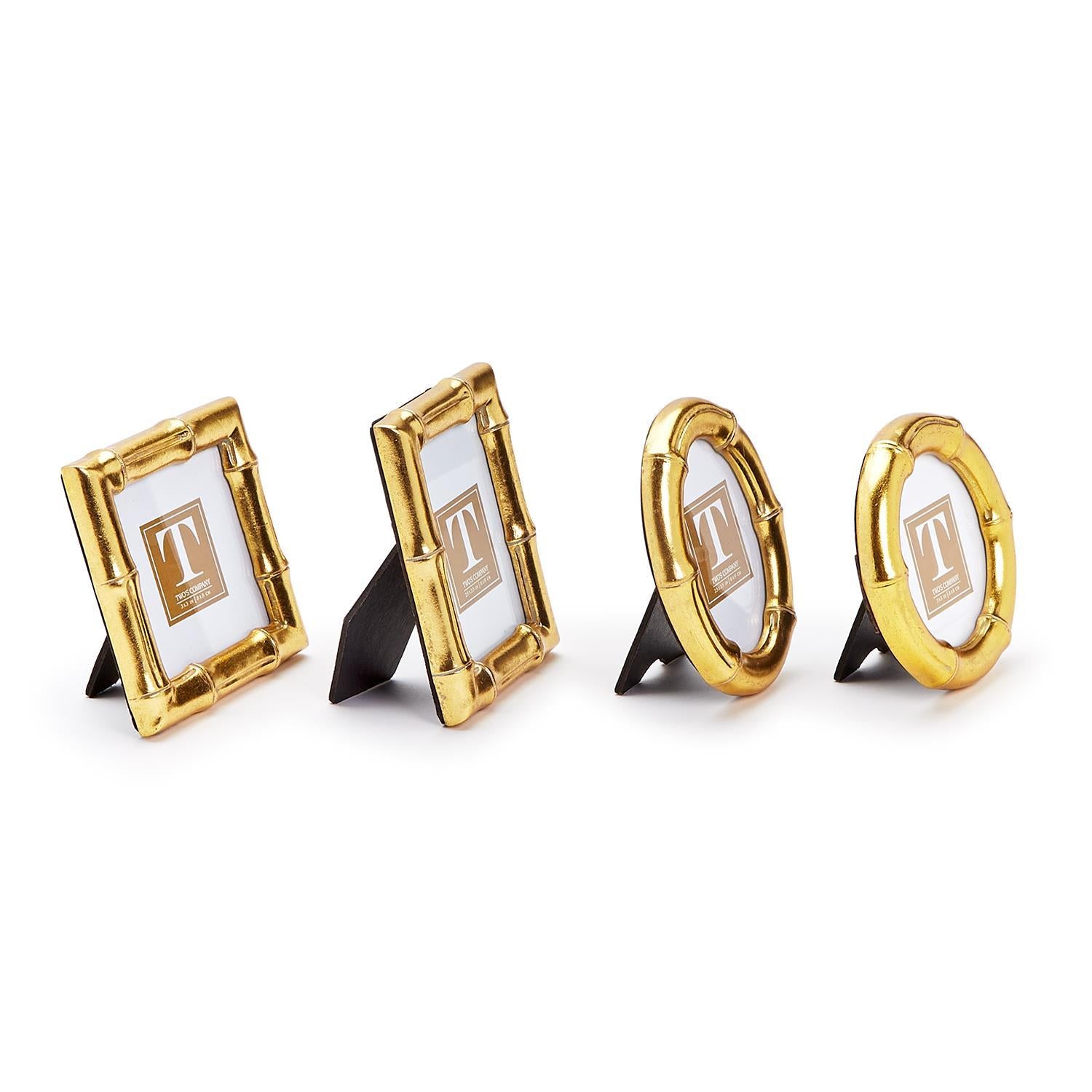 Gold Faux Bamboo Photo Frames (Set of 4)