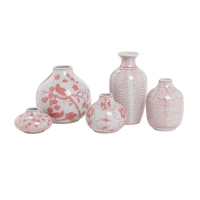 Pink Chinoiserie Vases (Set of 5)