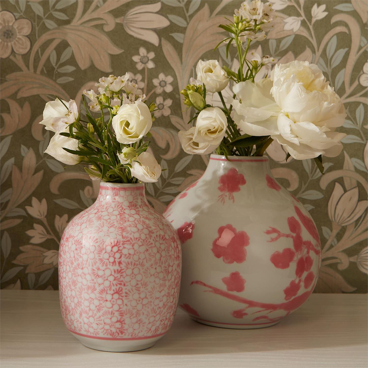 Pink Chinoiserie Vases (Set of 5)
