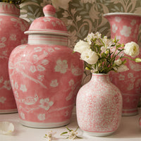 Pink Chinoiserie Vases (Set of 5)