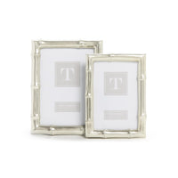 Silver Faux Bamboo Photo Frames (Set of 2)