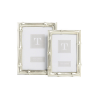 Silver Faux Bamboo Photo Frames (Set of 2)
