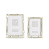 Silver Faux Bamboo Photo Frames (Set of 2)