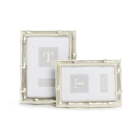 Silver Faux Bamboo Photo Frames (Set of 2)