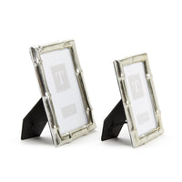 Silver Faux Bamboo Photo Frames (Set of 2)
