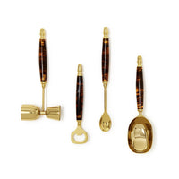 4 Piece Tortoise Bar Set with Stand