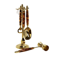 4 Piece Tortoise Bar Set with Stand