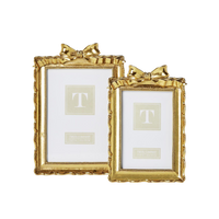 Vintage Gold Frames with Accent Bow (Set of 2)