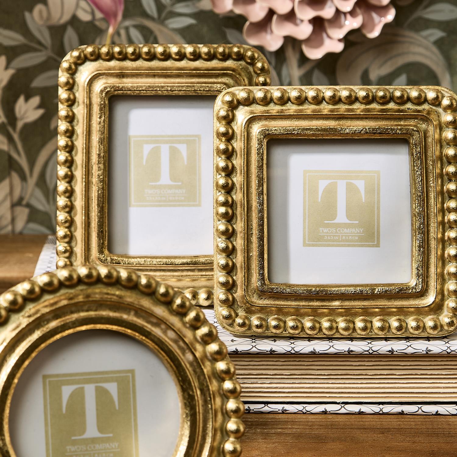 Beaded Texture Gold Photo Frames (Set of 4)