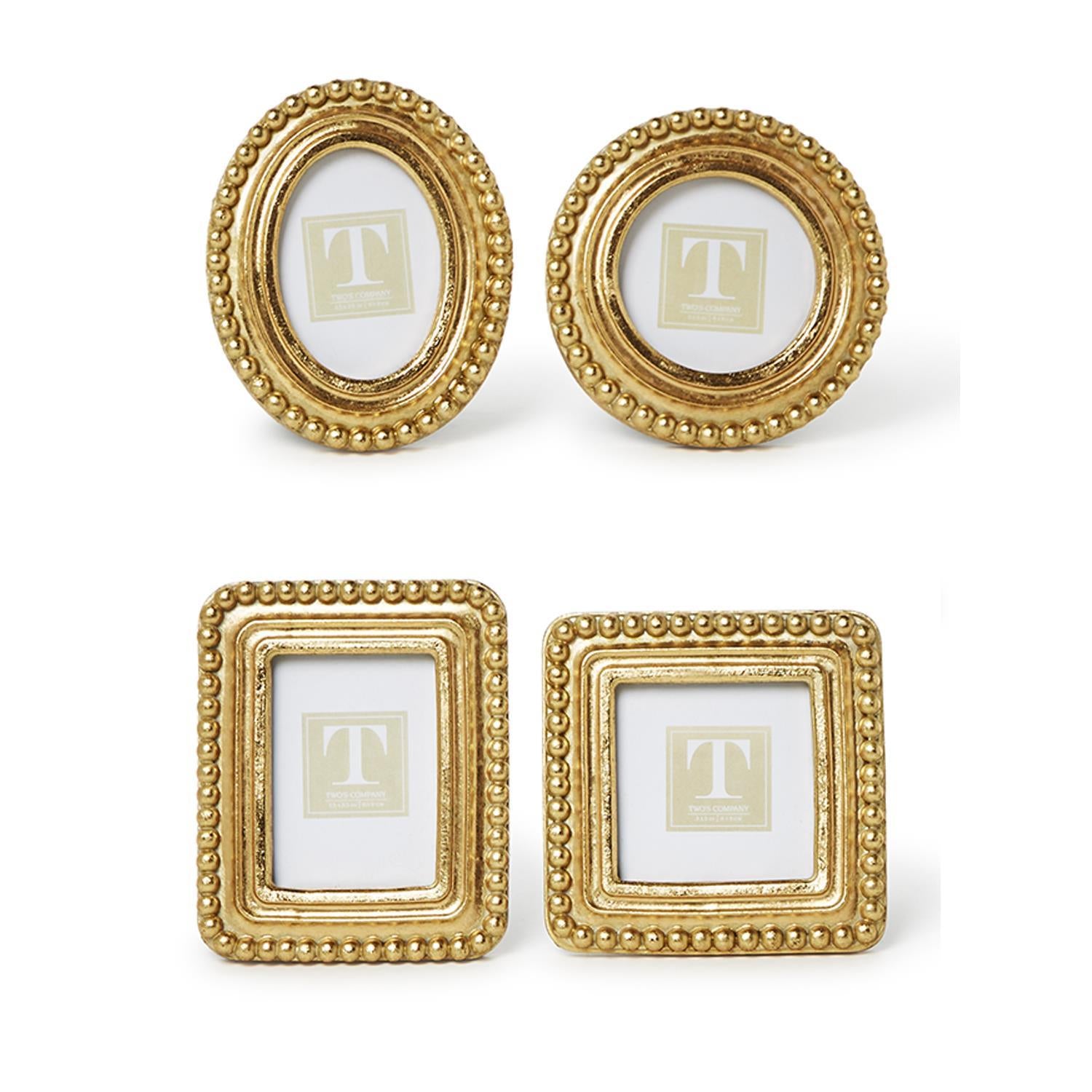 Beaded Texture Gold Photo Frames (Set of 4)
