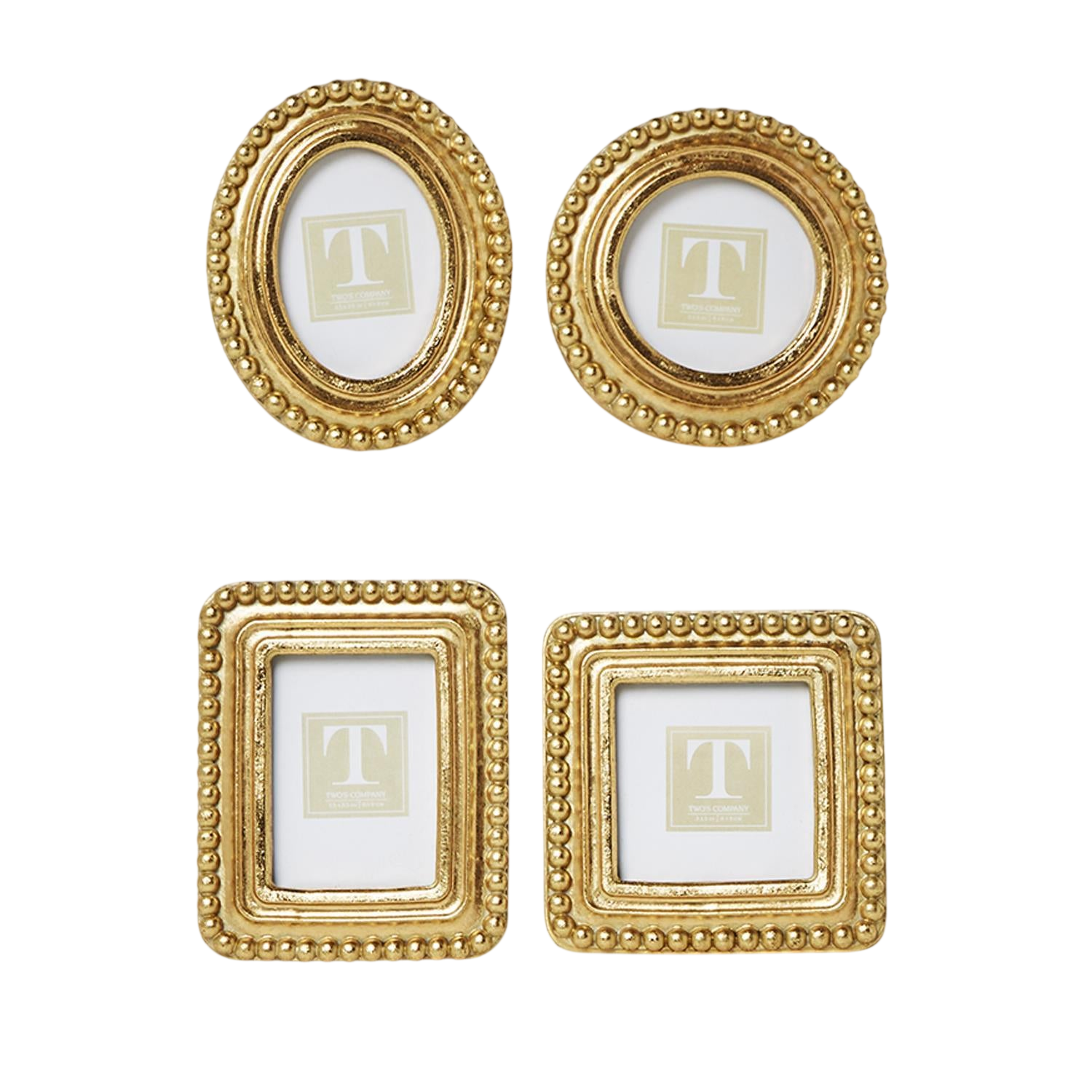 Beaded Texture Gold Photo Frames (Set of 4)