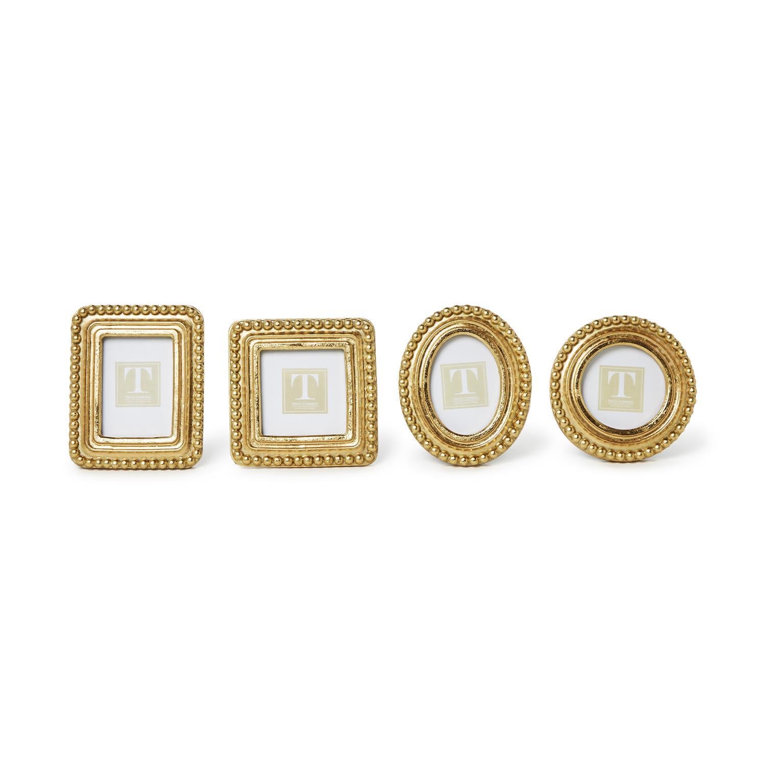 Beaded Texture Gold Photo Frames (Set of 4)