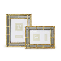 Bamboo Gold Photo Frames with Mirror Edge (Set of 2)