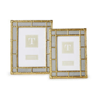 Bamboo Gold Photo Frames with Mirror Edge (Set of 2)