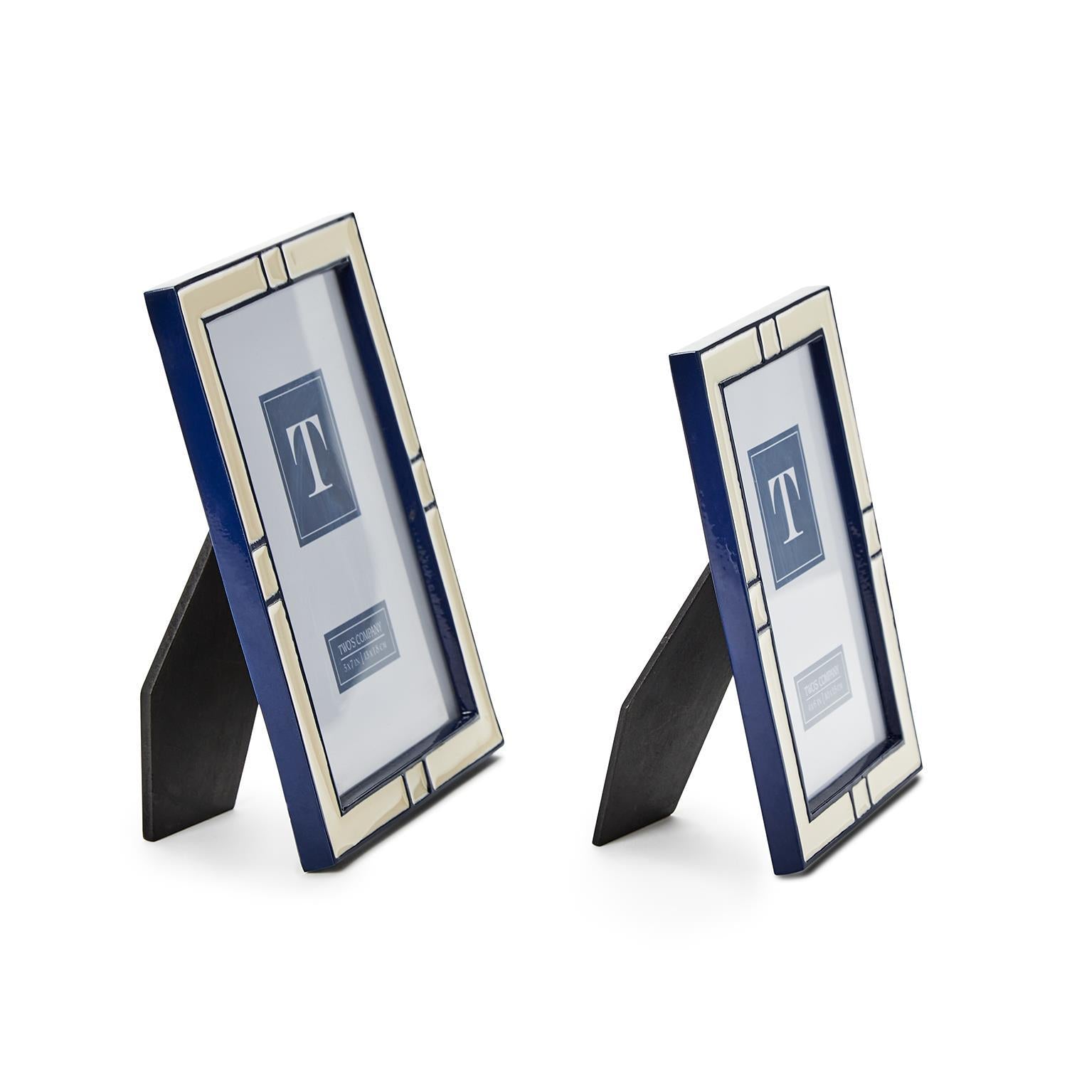 Navy and Cream Photo Frames (Set of 2)