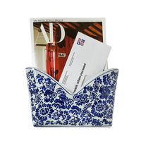 Chinoiserie Blue and White Floral Letter Holder
