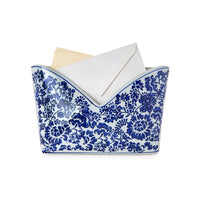 Chinoiserie Blue and White Floral Letter Holder