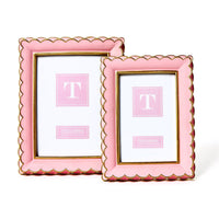 Pink Scalloped Picture Frames (Set of 2)