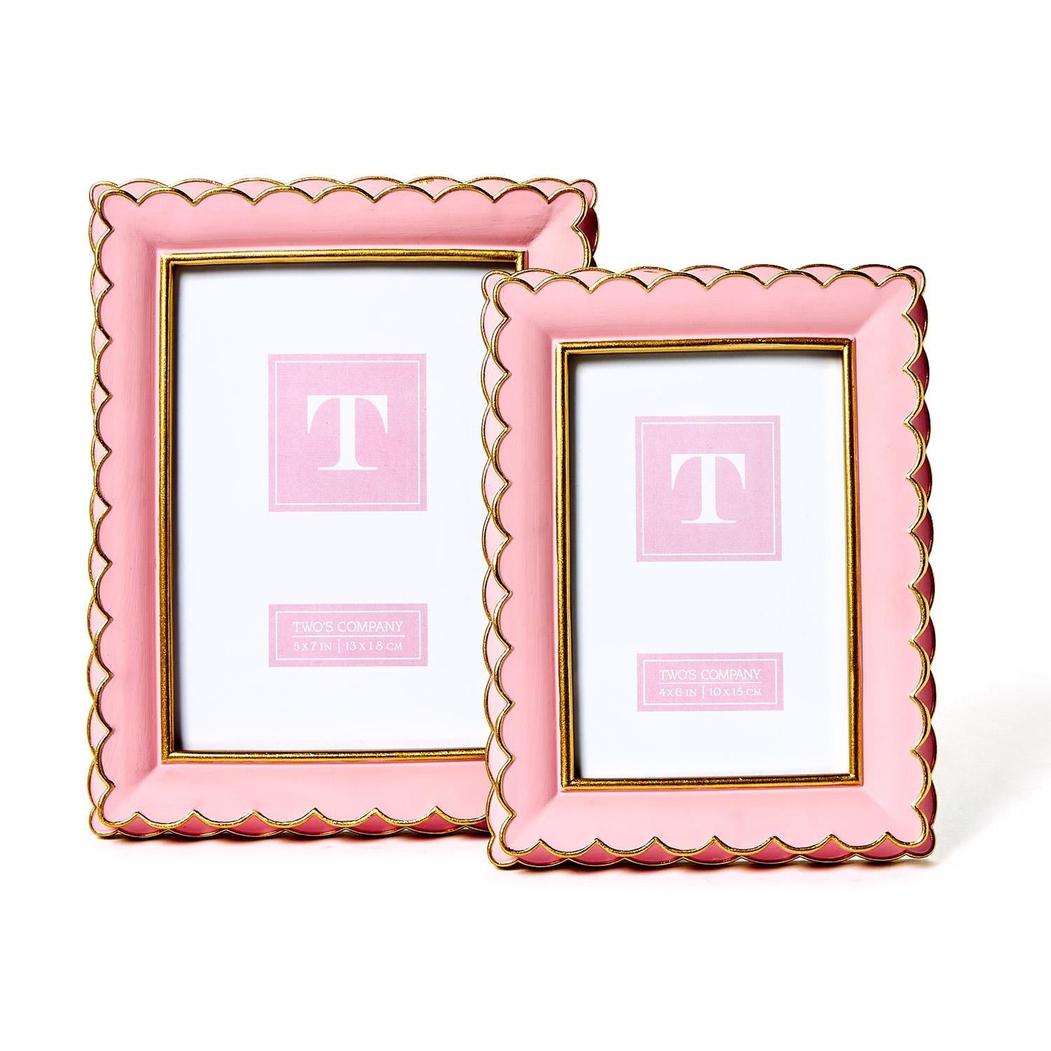 Pink Scalloped Picture Frames (Set of 2)