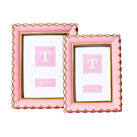 Pink Scalloped Picture Frames (Set of 2)