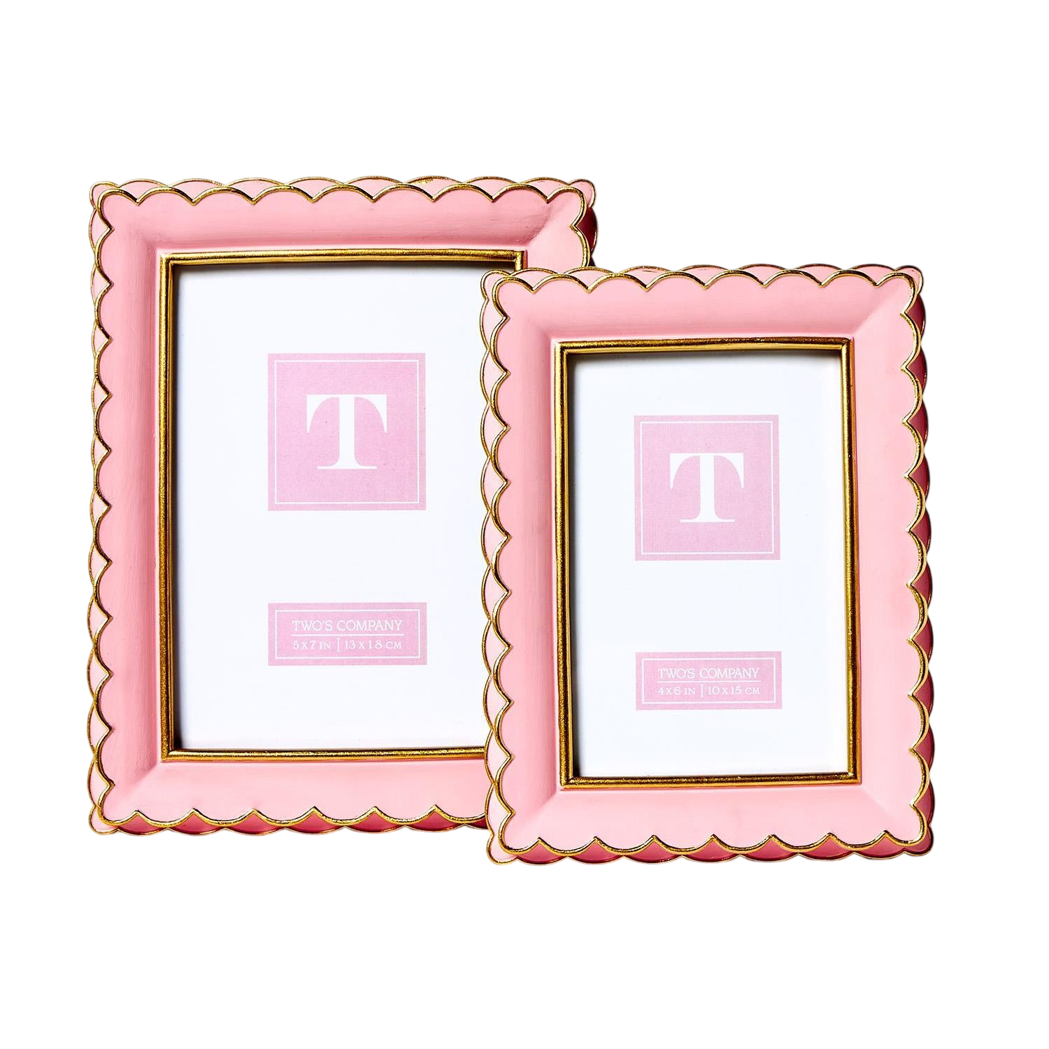 Pink Scalloped Picture Frames (Set of 2)