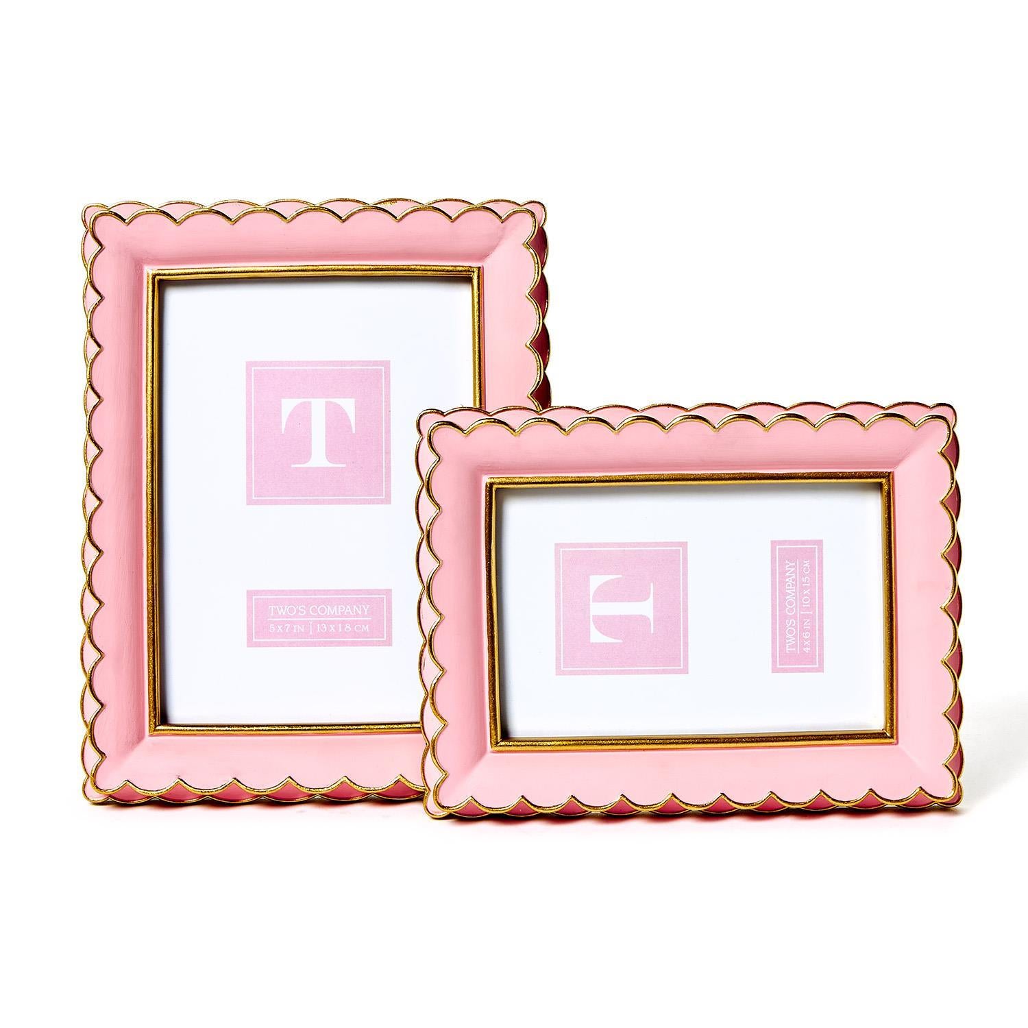 Pink Scalloped Picture Frames (Set of 2)