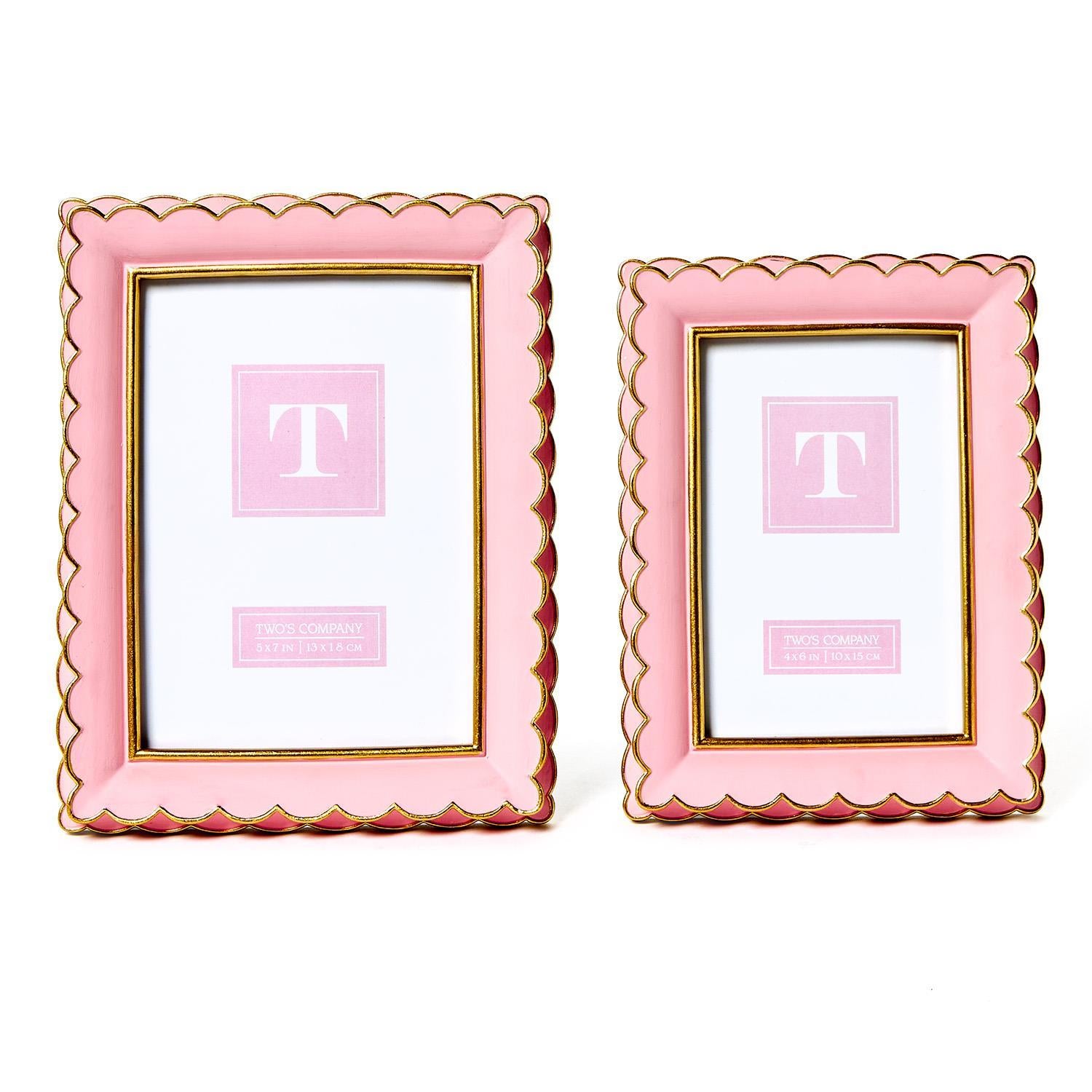 Pink Scalloped Picture Frames (Set of 2)