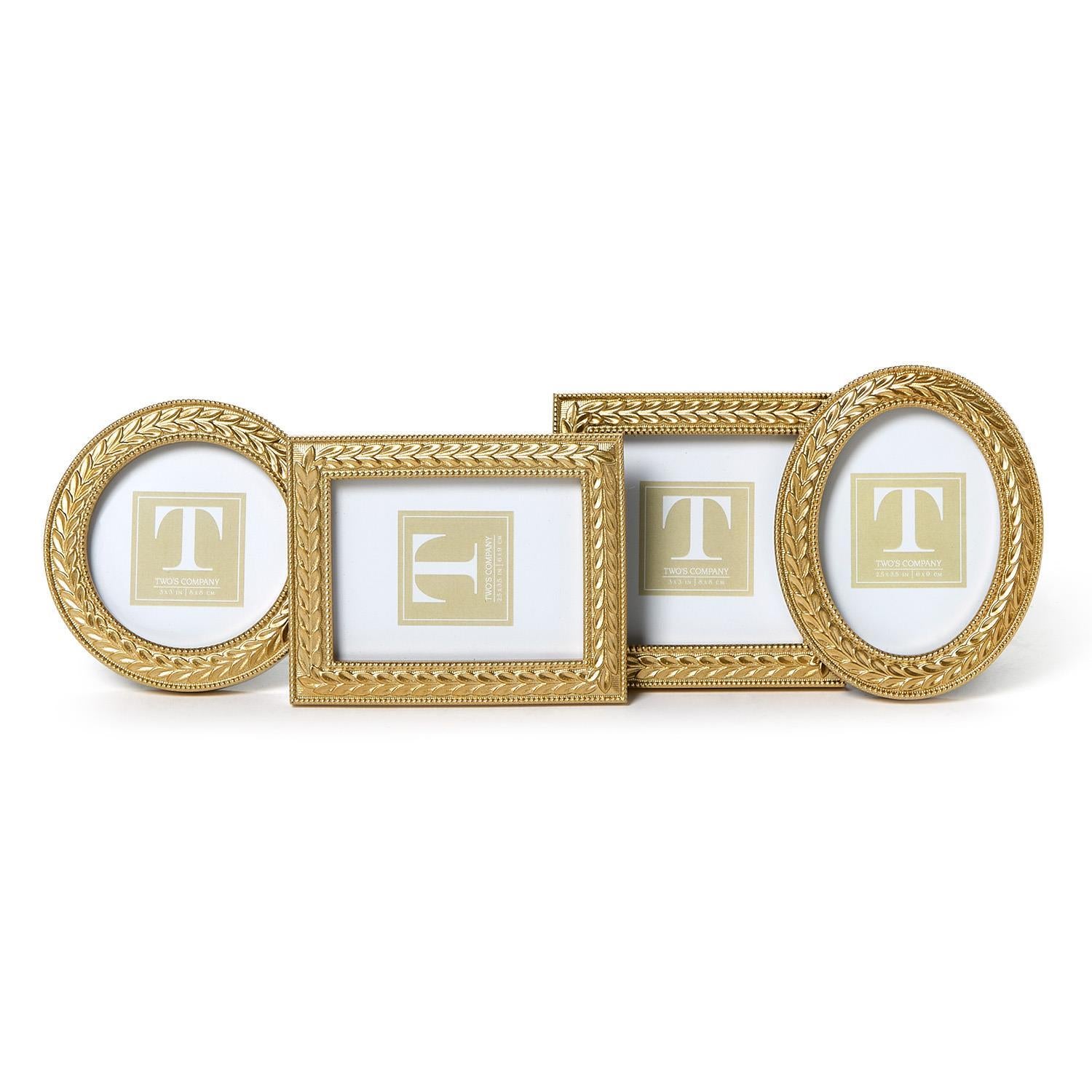 Laurel Wreath Gold Photo Frames (Set of 4)