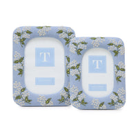 Hydrangea Embroidered and Embellished Linen Fabric Photo Frames (Set of 2)