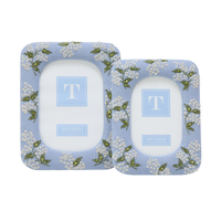 Hydrangea Embroidered and Embellished Linen Fabric Photo Frames (Set of 2)