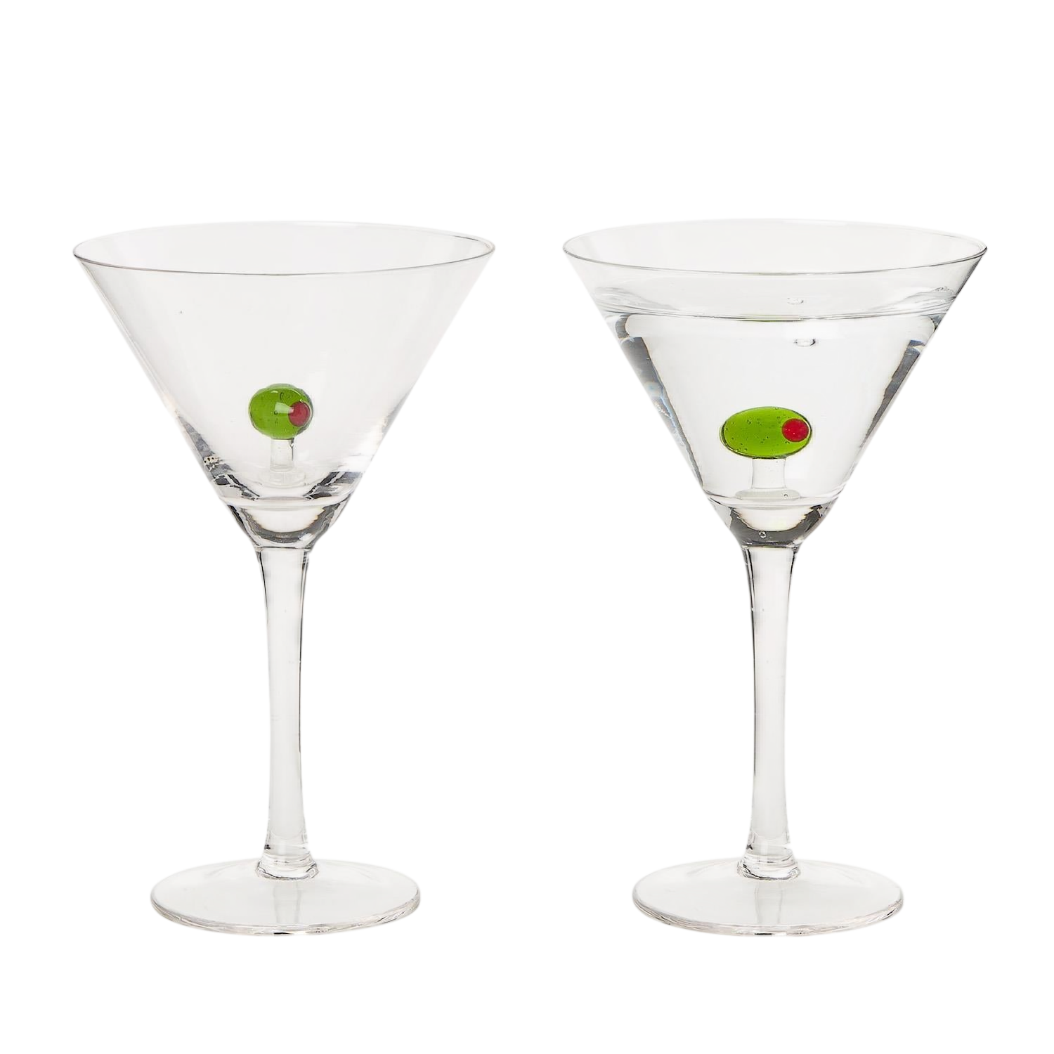 Martini Glass with Olive (Set of 2)