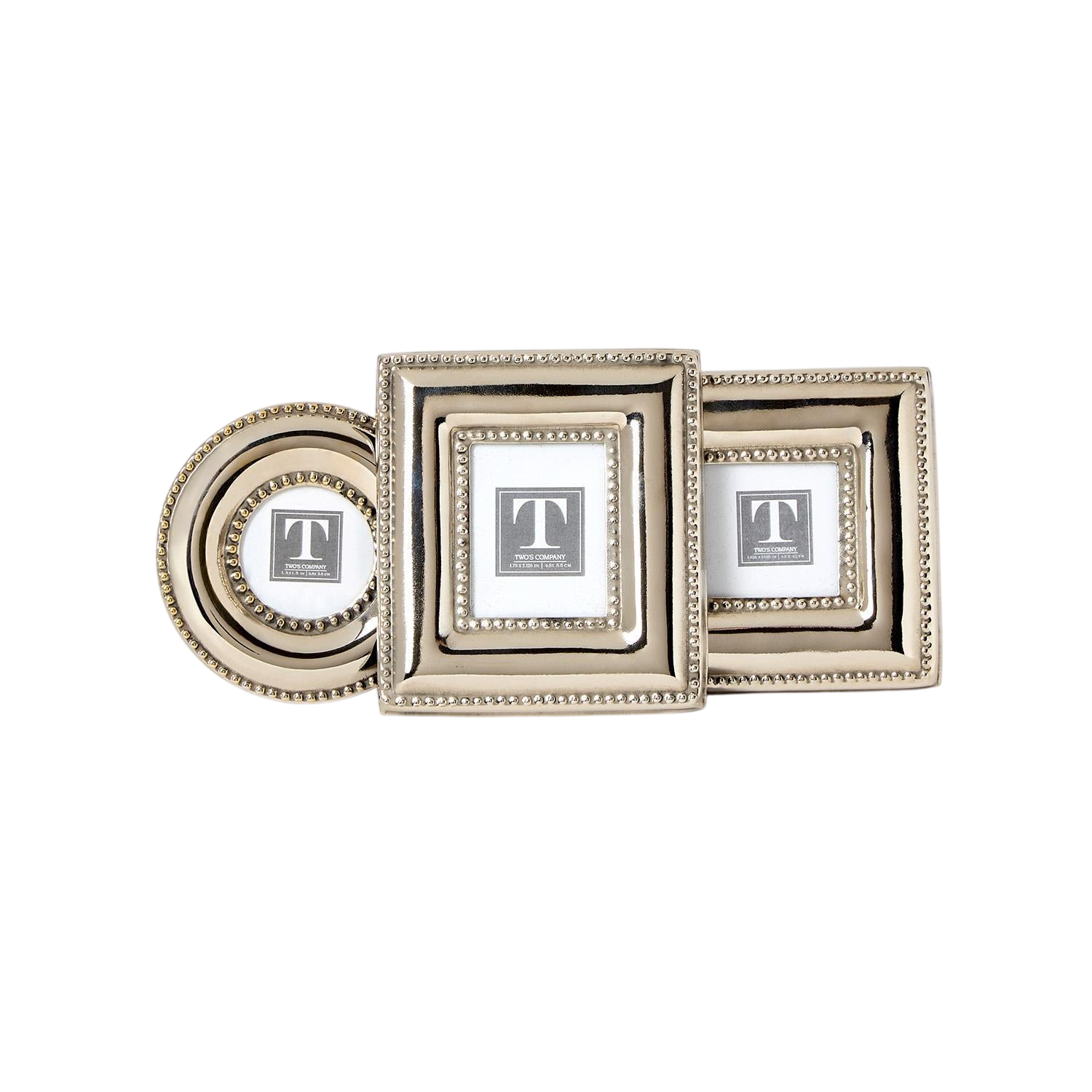 Silver Bead Mini Photo Frames (Set of 3)