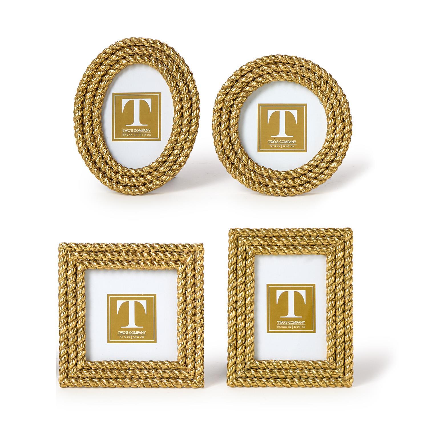 Gold Rope Mini Photo Frames (Set of 4)
