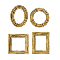 Gold Rope Mini Photo Frames (Set of 4)