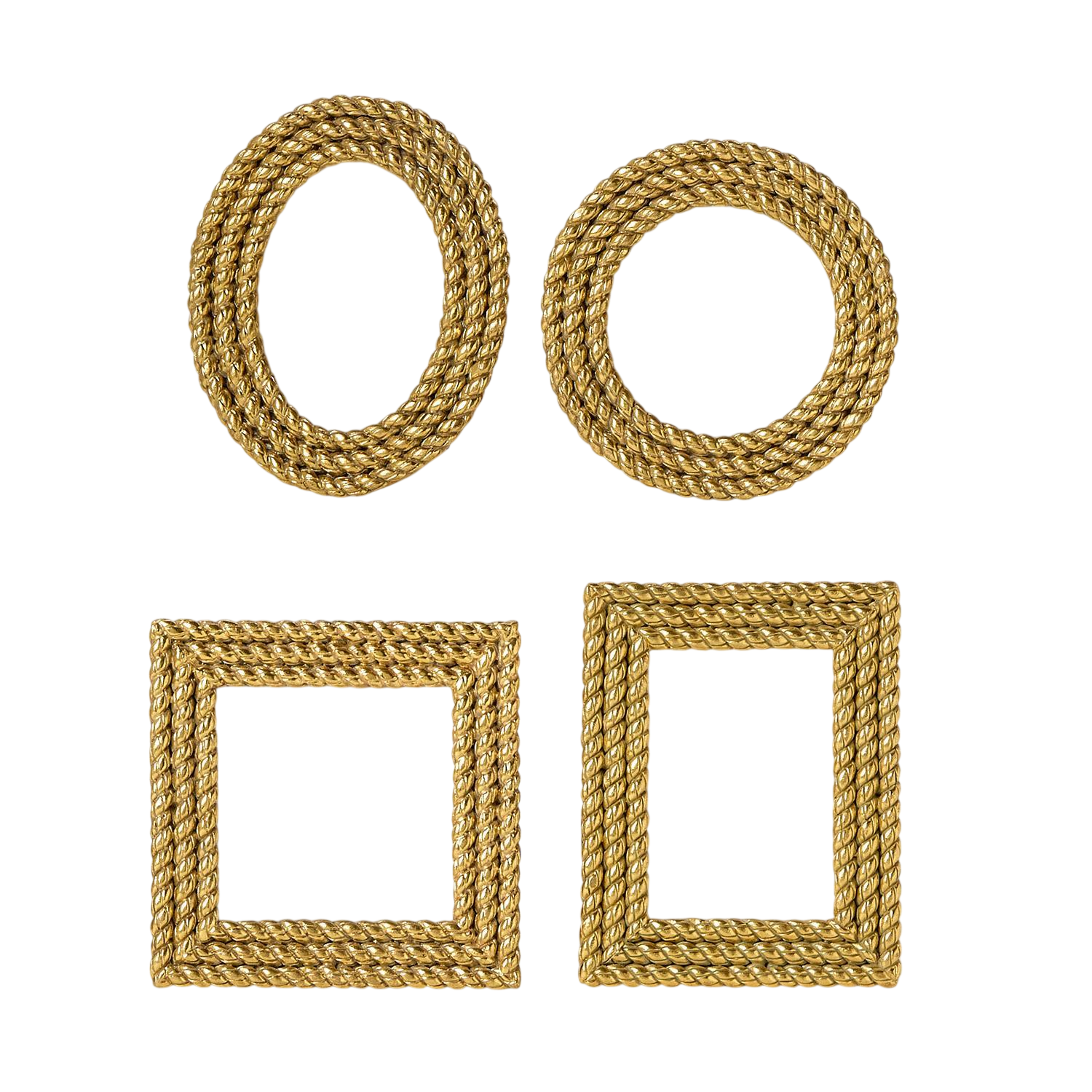 Gold Rope Mini Photo Frames (Set of 4)