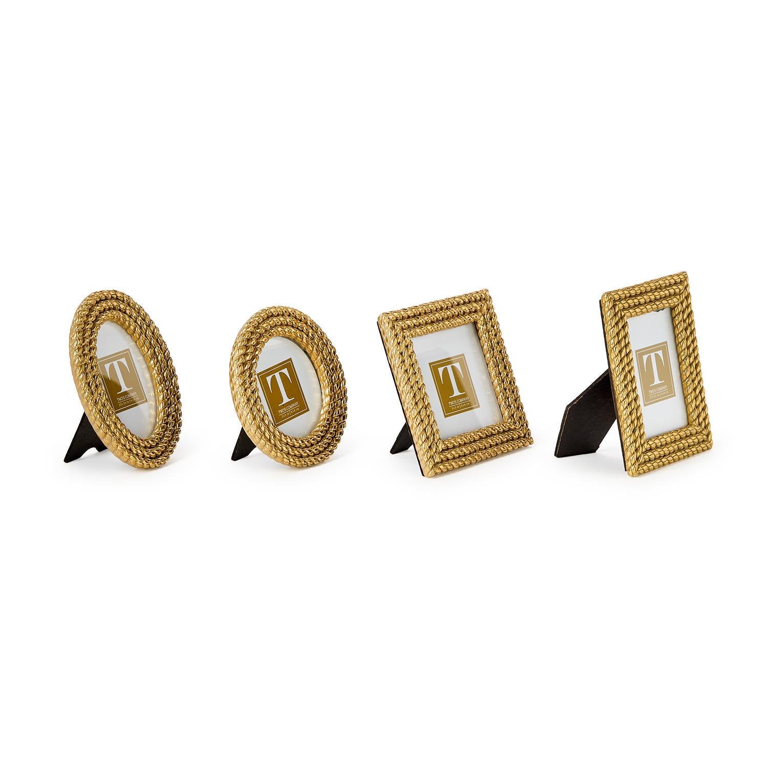 Gold Rope Mini Photo Frames (Set of 4)