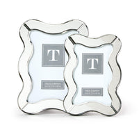 Scalloped Cut Mirror Photo Frames (Set of 2)