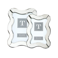 Scalloped Cut Mirror Photo Frames (Set of 2)